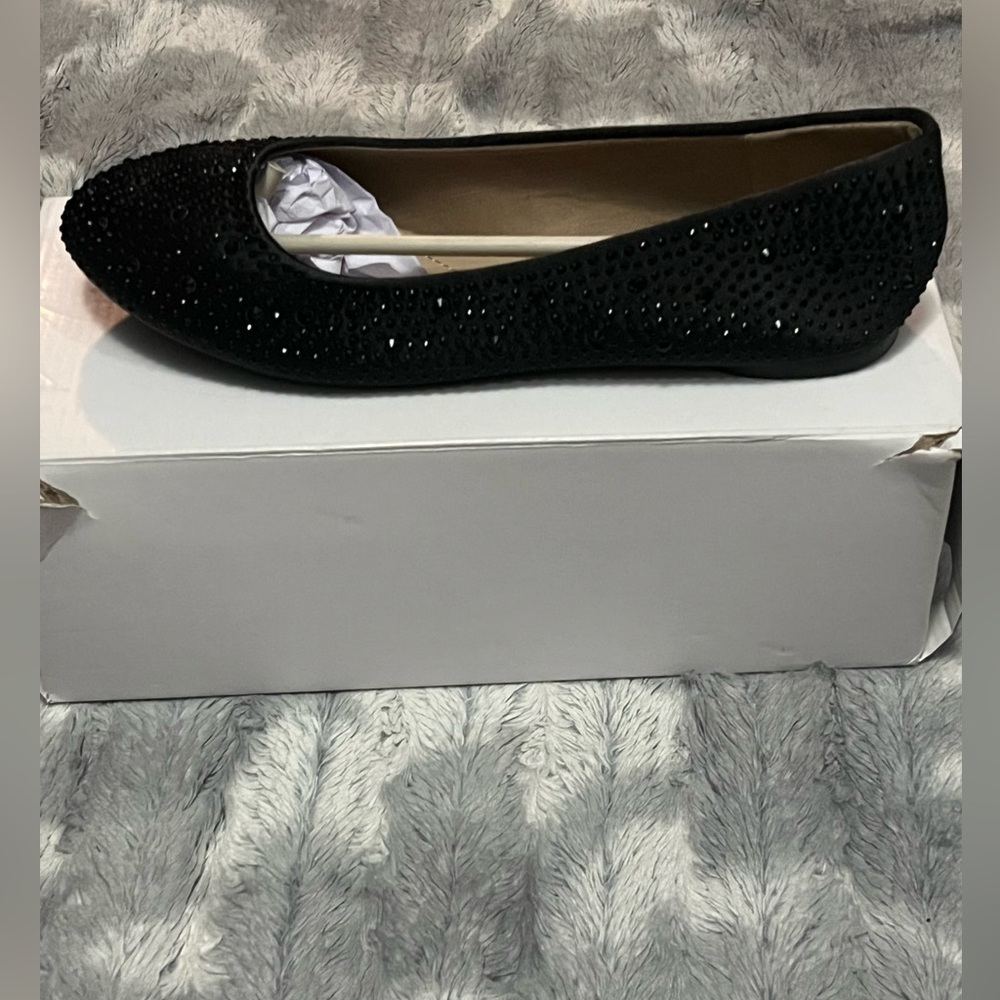 Dream Pairs Black Rhinestone Sole-Shine Ballet Flats Size 10 - Picture 5 of 9
